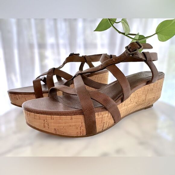 Eileen Fisher Array Cork Sandal Wedge Platform Size 7.5 - Picture 13 of 15